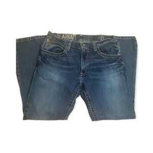 Ariat M4 Jeans Men's 34x32 Low Rise Bootcut Blue Denim Western Cowboy